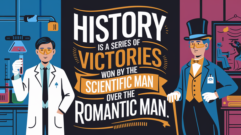 History is a series of victories won by the scientific man over the romantic man