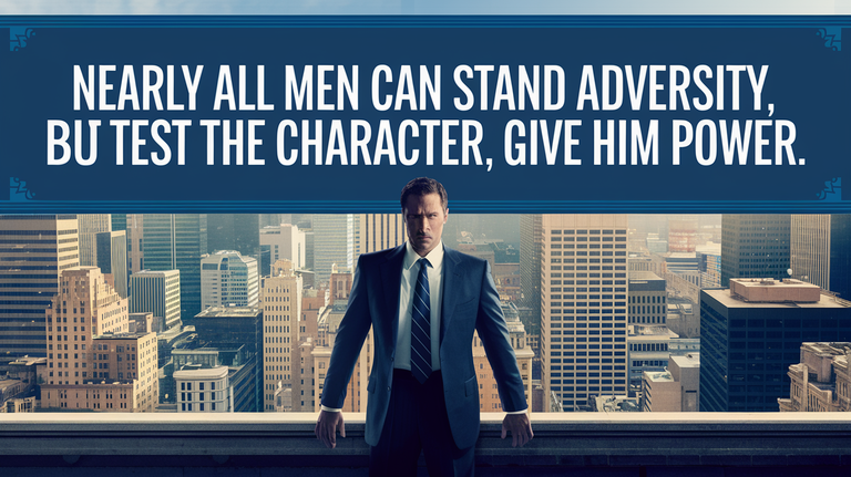 Nearly all men can stand adversity, but to test the character, give him power